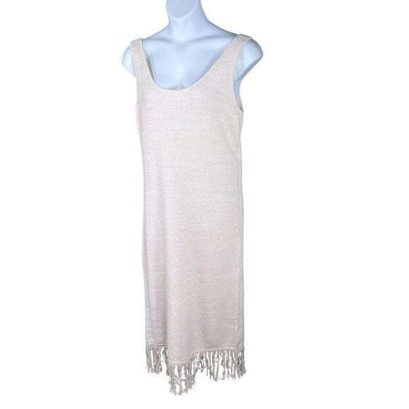 Future Collective Alani Noelle XXL Crochet Fringe Midi Tank Dress Stretch Beachy - Picture 4 of 16